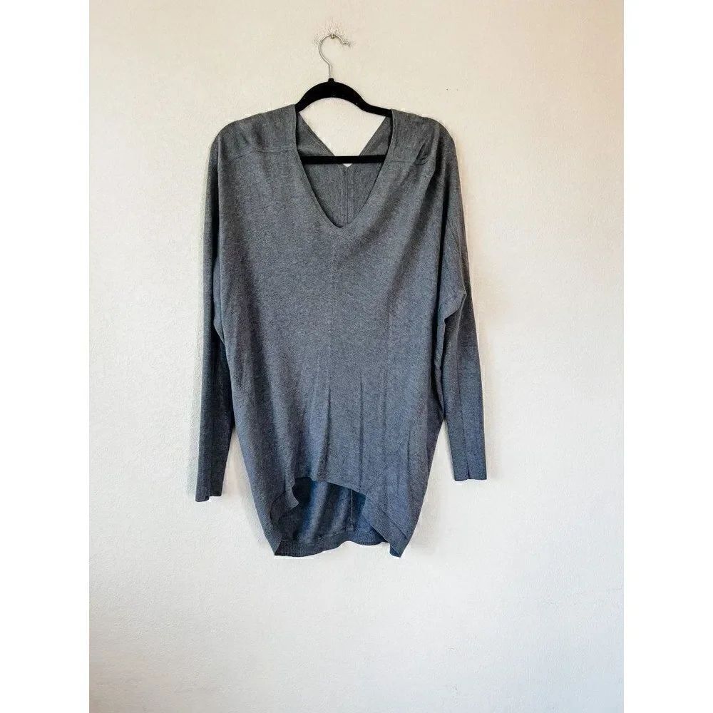 L.A.M.B. Gray Cowl Neck Silk Mix Knit Long Sleeve Sweater Size P/S